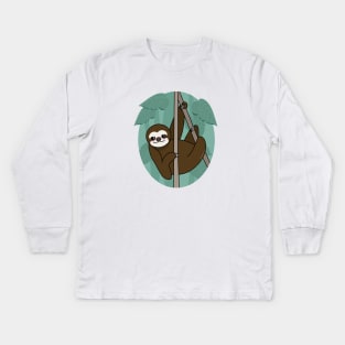 Kawaii sloth Kids Long Sleeve T-Shirt